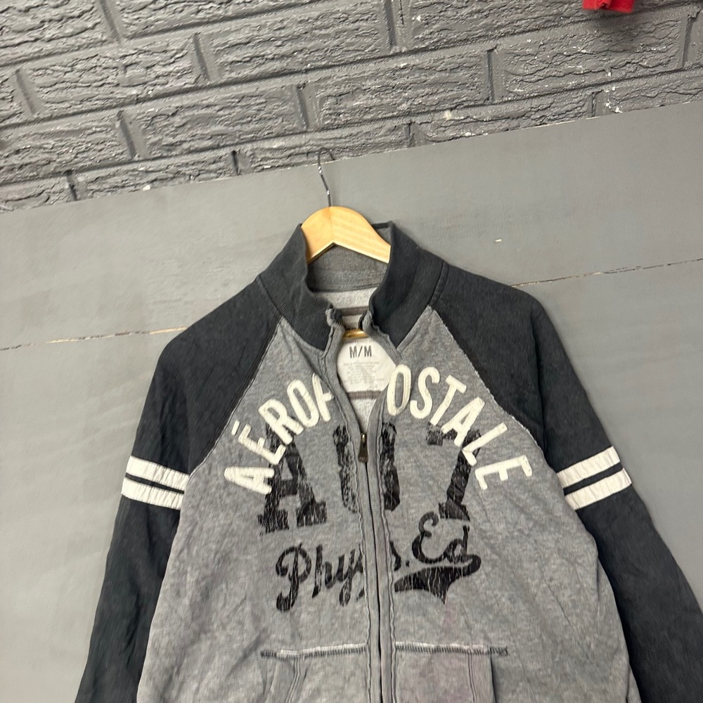 Aeropostale Zip Up Hoodie Athletic Gray M Medium "17" Phys Ed College Style